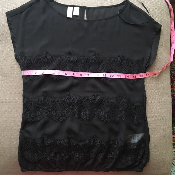 Sheer black top, sheer lace top, Esprit, XS - Picture 9 of 16